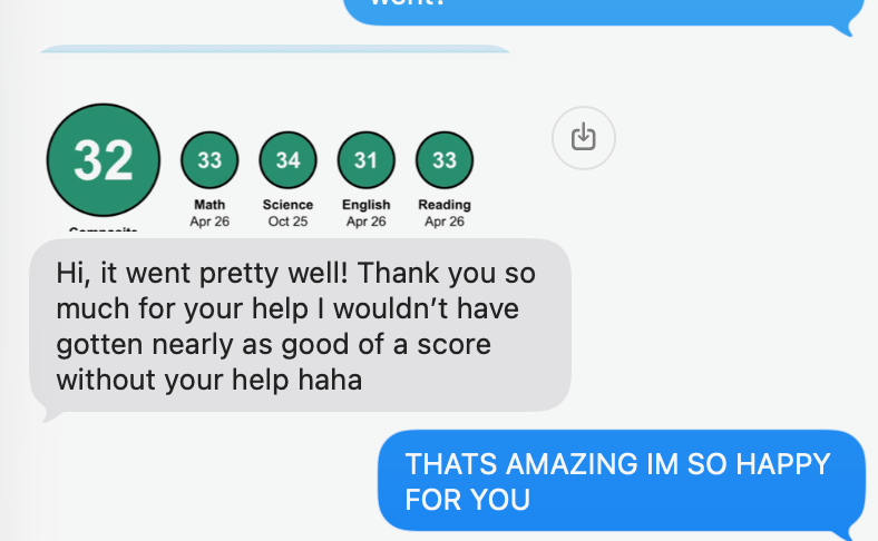 Student testimonial