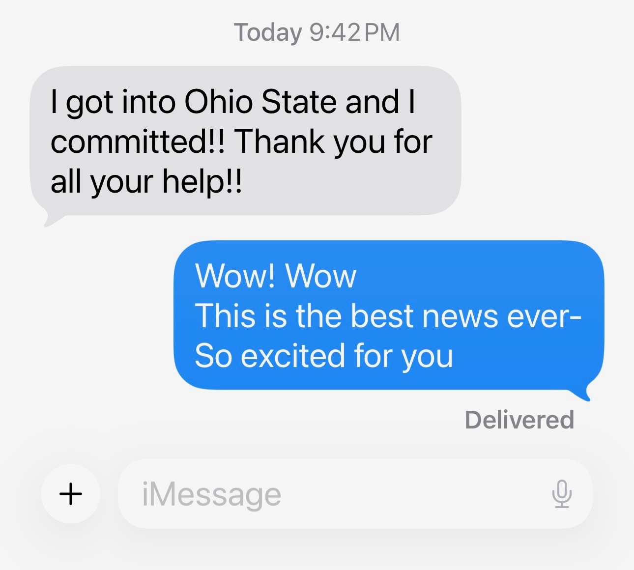 Student got into Ohio State