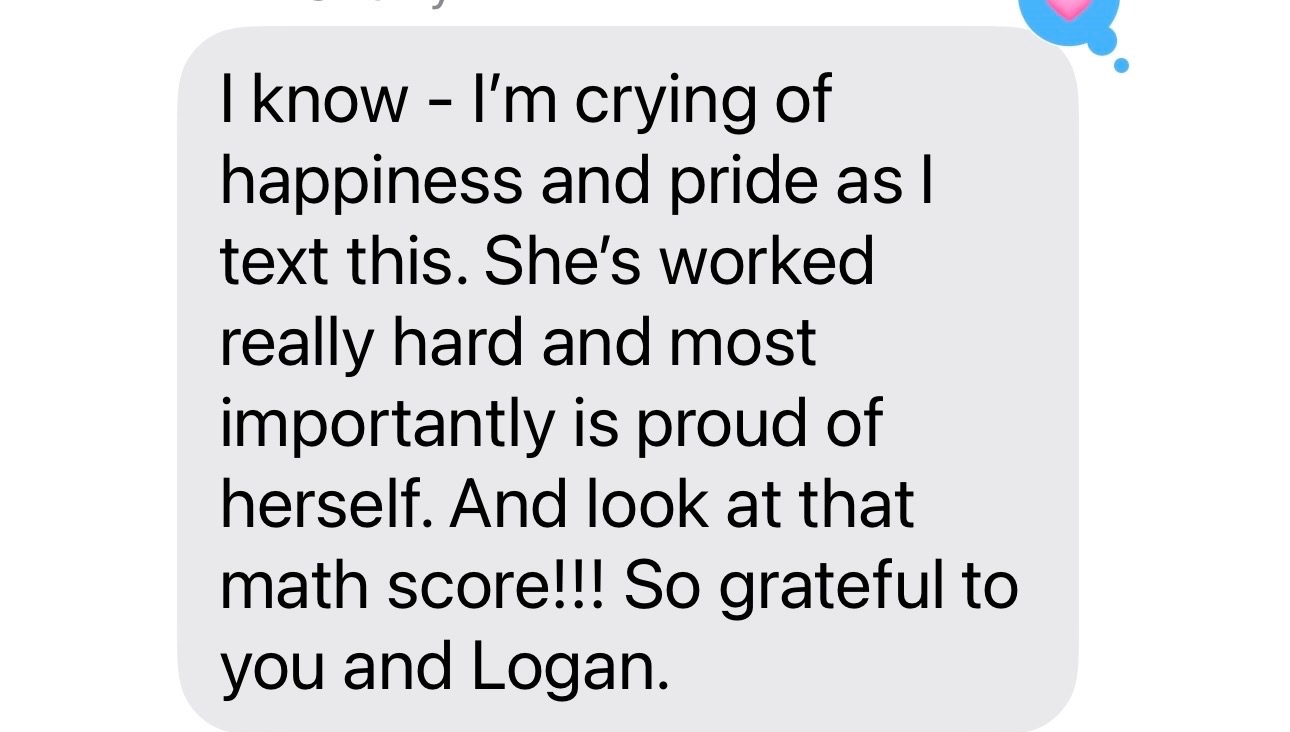 Parent testimonial message